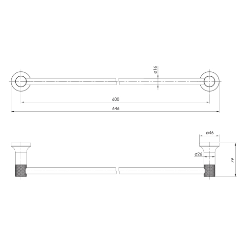 Тримач для рушника Imprese BRENTA 600 мм, хром ZMK071901270