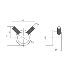 Гачок Imprese BRENTA, хром ZMK071901210