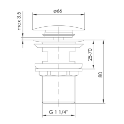 Клапан донный Imprese BRENTA Pop-up, никель ZMK081906500