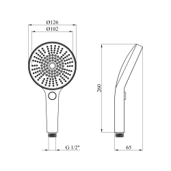 Лійка для ручного душу Kroner Element Чорний 2801552915Z-3801 CV036150
