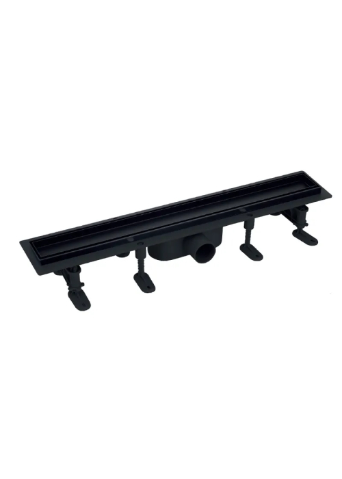 Душовий трап MIXXUS DRAIN-06-30 BLACK із пласт. основою та накладкою з нерж. сталі 70x300мм (MI6526)