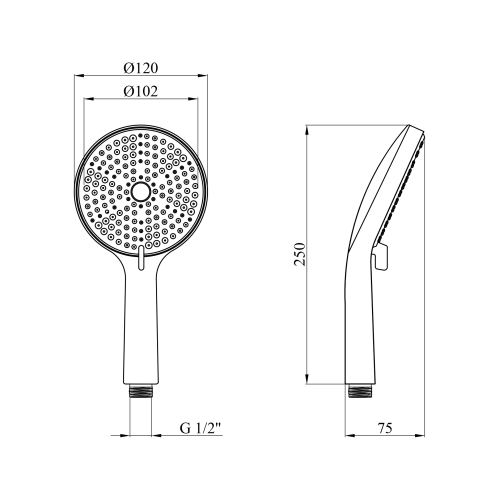 Лійка для ручного душу Kroner Element 2801512901Z-0101