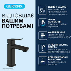 Змішувач для раковини Grohe QuickFix Dice ES M-Size 1018362430 з донним клапаном