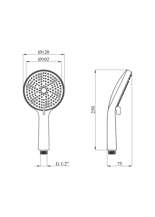 Лійка для ручного душу Kroner Element Чорний 2801512915Z-3801 CV036147