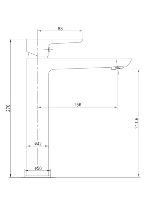 Змішувач для раковини IMPRESE BRECLAV, високий, 05245WH