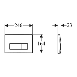 Кнопка змиву Geberit Delta 50, чорний пластик глянцевий 115.105.DW.1 (115.119.DW.1)