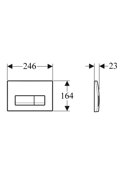 Кнопка змиву Geberit Delta 50, чорний пластик глянцевий 115.105.DW.1 (115.119.DW.1)