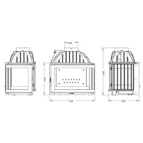 Піч-камін Foyer d’angle VD праве скло Антрацит 6264-72