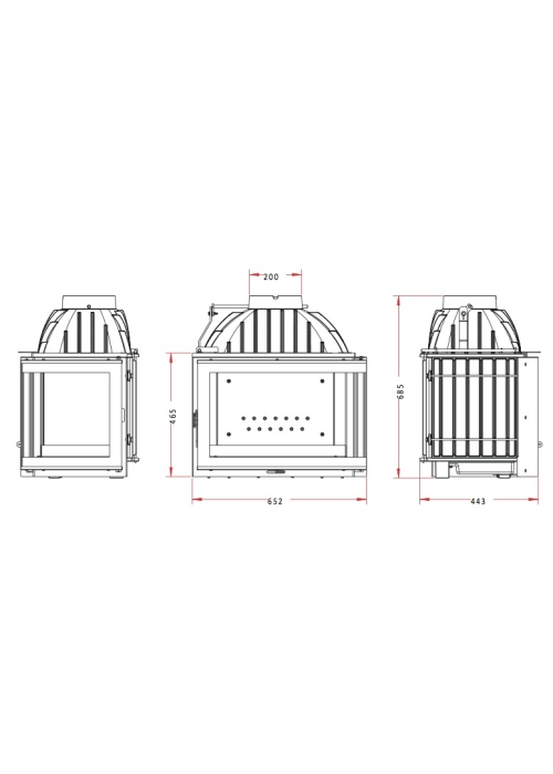 Піч-камін Foyer d’angle VD праве скло Антрацит 6264-72