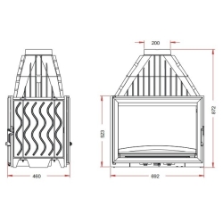 Піч-камін INVICTA 700 Double face Антрацит 6278-44