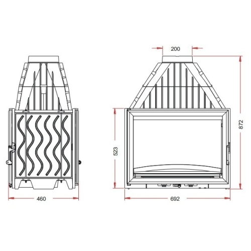 Піч-камін INVICTA 700 Double face Антрацит 6278-44