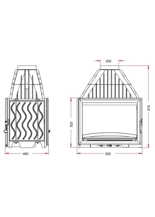 Піч-камін INVICTA 700 Double face Антрацит 6278-44