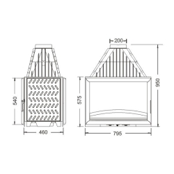 Піч-камін INVICTA 800 Grande Vision Double Face Антрацит 6282-44