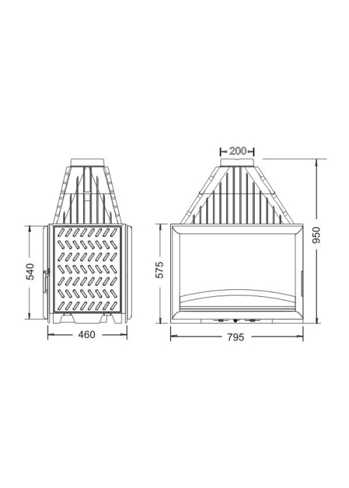 Піч-камін INVICTA 800 Grande Vision Double Face Антрацит 6282-44