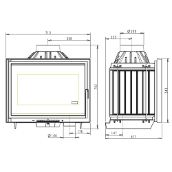 Піч-камін INVICTA 700 Air control Антрацит 6470-43