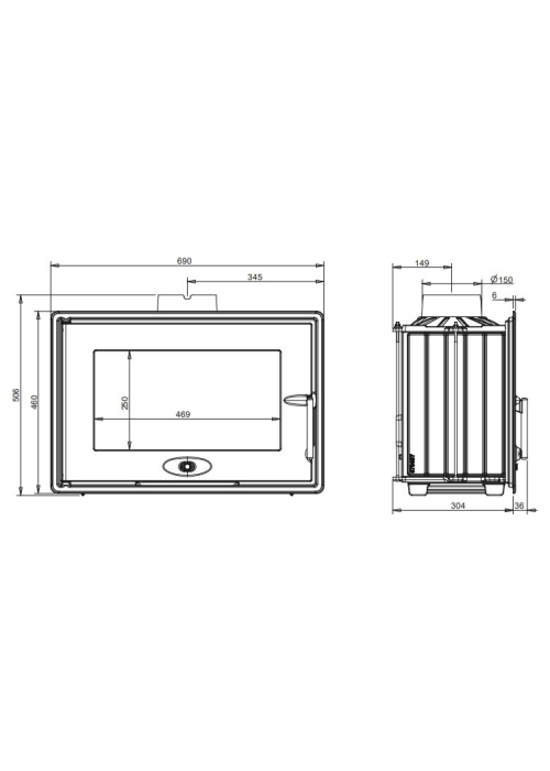 Каминная топка NVICTA 700 OPTIMISE Антрацит 6771-74