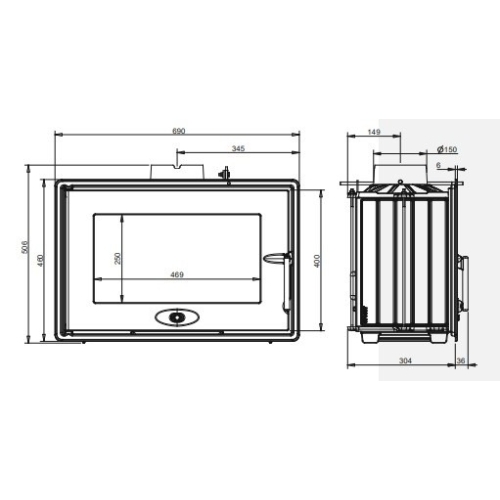 Піч-камін INVICTA 700 OPTIMISE Антрацит 6771-75