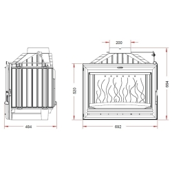 Піч-камін INVICTA 700 OPTION Антрацит 6774-75