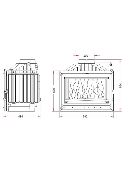 Піч-камін INVICTA 700 OPTION Антрацит 6774-75