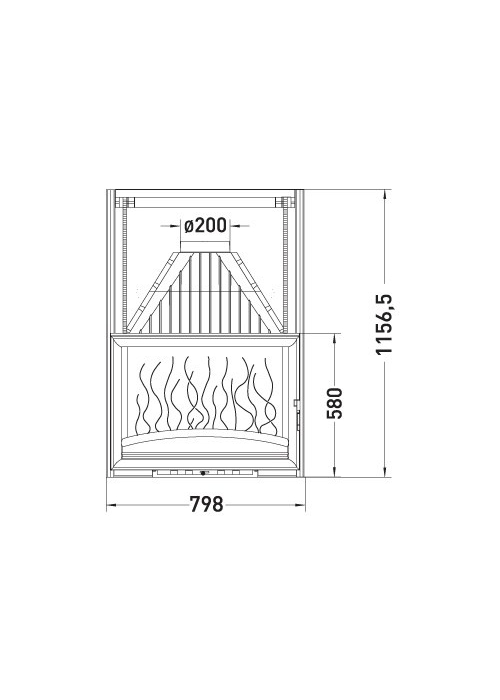 Піч-камін INVICTA 800 Grande Vision REL Антрацит 6886-44