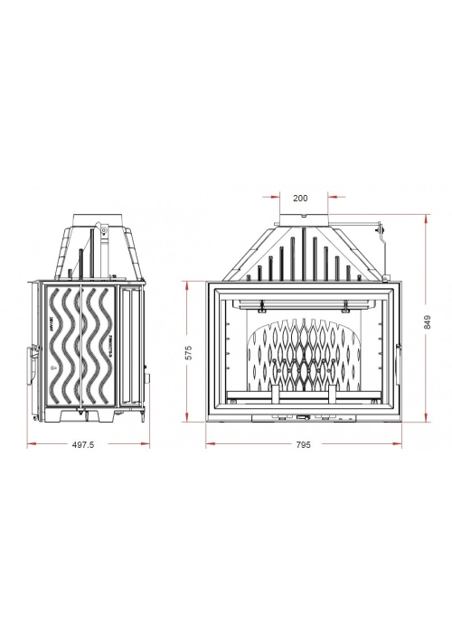 Піч-камін INVICTA 800 Grande Vision Антрацит 9281-75