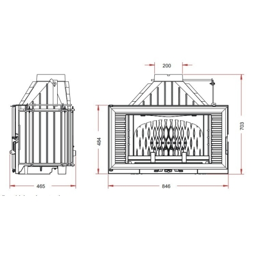 Піч-камін INVICTA 840 Horizontal Антрацит 9284-75