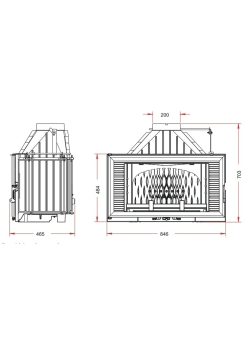 Піч-камін INVICTA 840 Horizontal Антрацит 9284-75