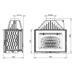 Піч-камін INVICTA 800 Grande Angle Антрацит 9285-75