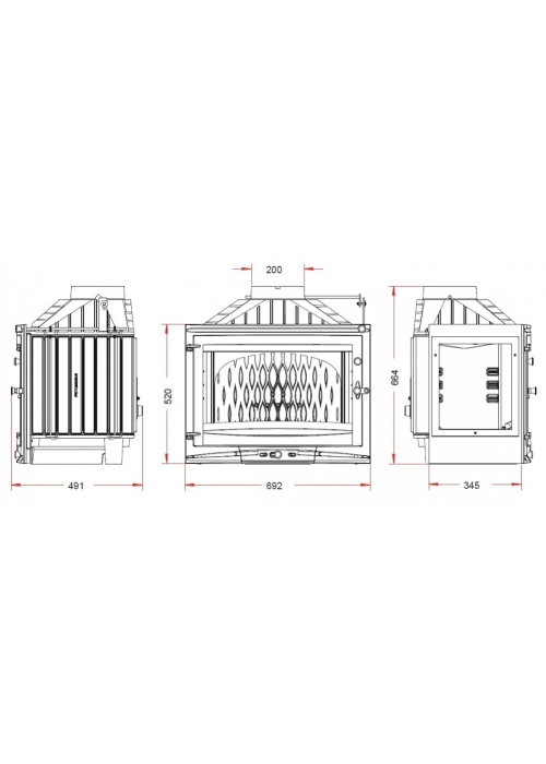 Піч-камін INVICTA 700 Selenic ліве бокове скло Антрацит 9769-71