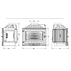 Піч-камін INVICTA 700 Selenic праве бокове скло Антрацит 9769-72