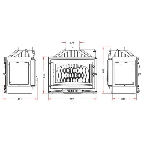 Піч-камін INVICTA 700 Selenic Антрацит 9769-73