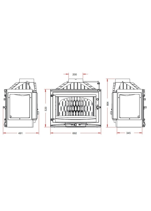 Піч-камін INVICTA 700 Selenic Антрацит 9769-73