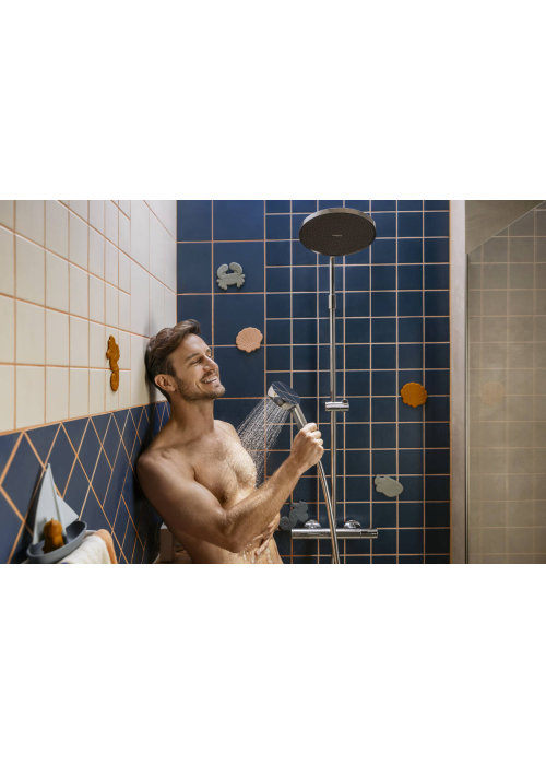 Душевая система с термостатом Hansgrohe Activera S 240 1jet EcoSmart черный матовый 28078670