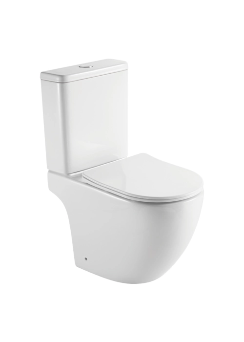 Унитаз-компакт IMPRESE SVETLY безободковый с бачком и сиденьем Soft Close, белый глянец 63×36×82 см (c06205203)