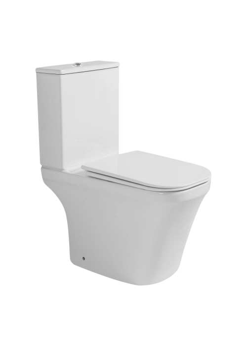 Унитаз-компакт IMPRESE SKALA безободковый с бачком и сиденьем Soft Close, белый глянец 64×34×80 см (с06506000)