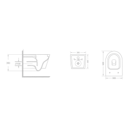 Унитаз подвесной IMPRESE LASKA Twist, сиденье дюропласт SoftClose, белый (c06803803)