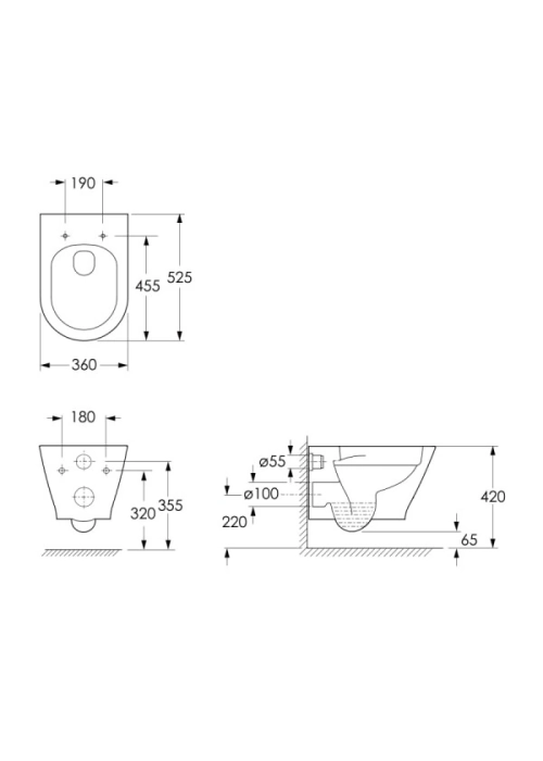 Унитаз подвесной IMPRESE LEDNICE Rimless, сиденье Slim slow-closing, белый (c06807900)