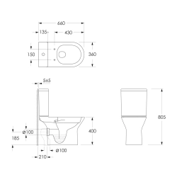 Унитаз-компакт IMPRESE VYSKOV New Rimless с бачком и сиденьем Slim slow-closing, белый, 62×36×80,5 см (i11337)