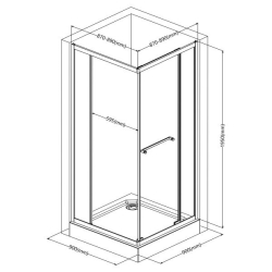 Душевая кабина Imprese SCANDIK 90×90×195 см, раздвижные двери, прозрачное стекло 5 мм, хром s09510501