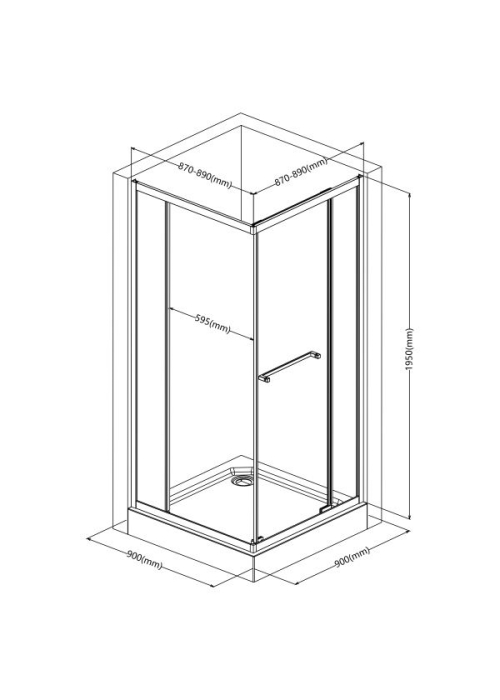 Душевая кабина Imprese SCANDIK 90×90×195 см, раздвижные двери, прозрачное стекло 5 мм, хром s09510501