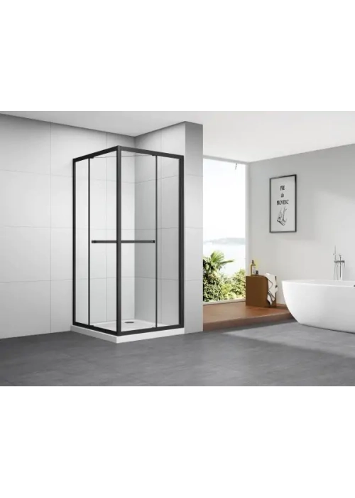 Душевая кабина Imprese SCANDIK 90×90×195 см, раздвижные двери, прозрачное стекло 5 мм, черный s09510503