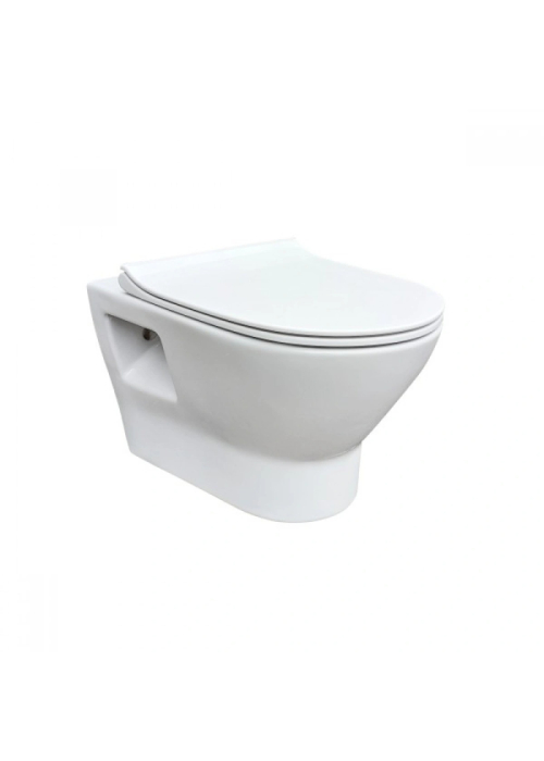 Унитаз подвесной RJ FEEL Rimless, сиденье полипропилен slow-closing, белый глянец (RJ4545)