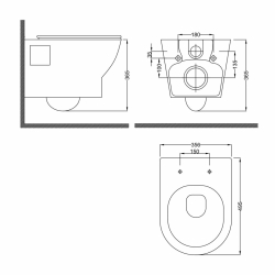 Унитаз подвесной RJ FEEL Rimless, сиденье полипропилен slow-closing, белый глянец (RJ4545)
