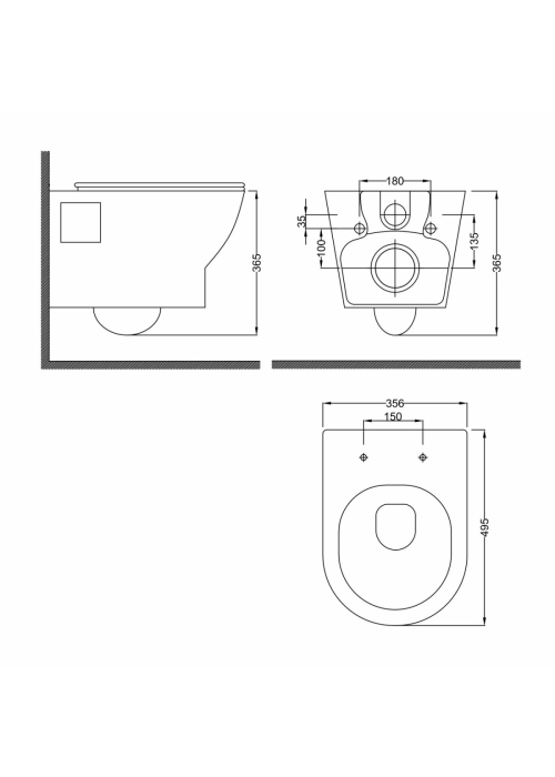Унитаз подвесной RJ FEEL Rimless, сиденье полипропилен slow-closing, белый глянец (RJ4545)