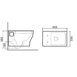 Унитаз подвесной безободковый RJ FLEX с сиденьем Duroplast Slim slow-closing, белый глянец, RJCE03004