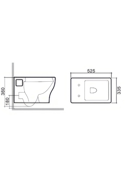 Унитаз подвесной безободковый RJ FLEX с сиденьем Duroplast Slim slow-closing, белый глянец, RJCE03004