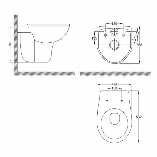 Унітаз підвісний безободковий RJ FLIP Rimless із сидінням із поліпропілену slow-closing, білий глянець, RJCEJ0005