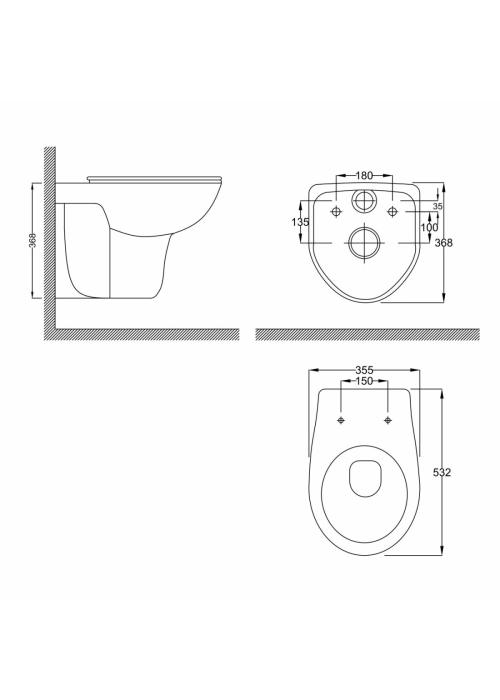 Унитаз подвесной безободковый RJ FLIP Rimless с сиденьем из полипропилена slow-closing, белый глянец, RJCEJ0005