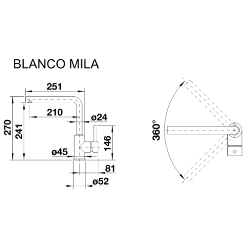 Кухонний змішувач Blanco MILA хром 519414