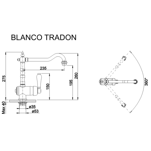 Кухонний змішувач Blanco TRADON хром 515990